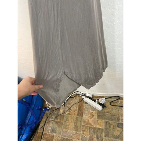 LOGO Sz M Lori Goldstein Modal Tank Dress Taupe Grey Flowy Dress - Picture 6 of 6